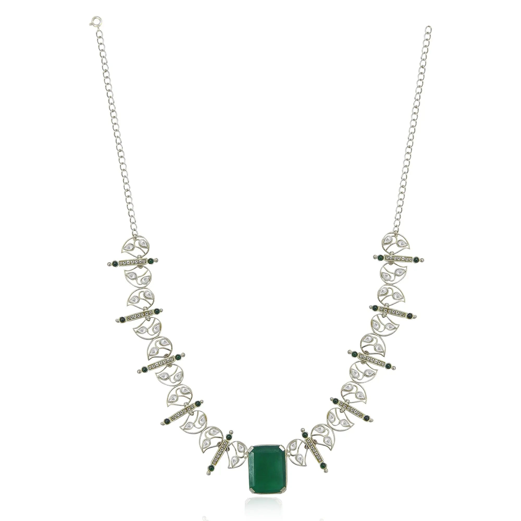 Silver 92.5 Aam Ras Polki Necklace