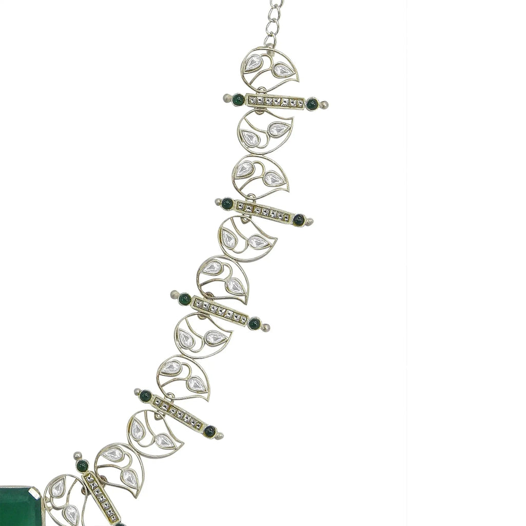 Silver 92.5 Aam Ras Polki Necklace