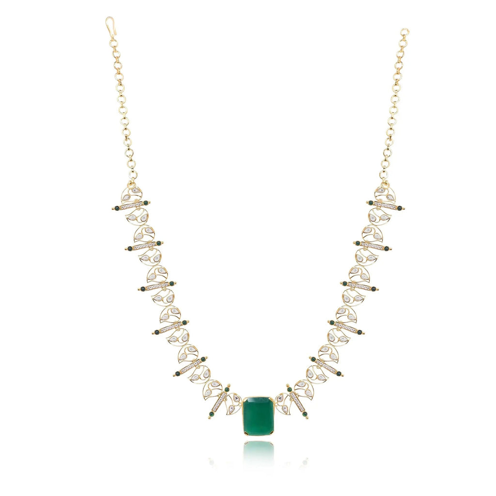 Silver 92.5 Aam Ras Polki Necklace