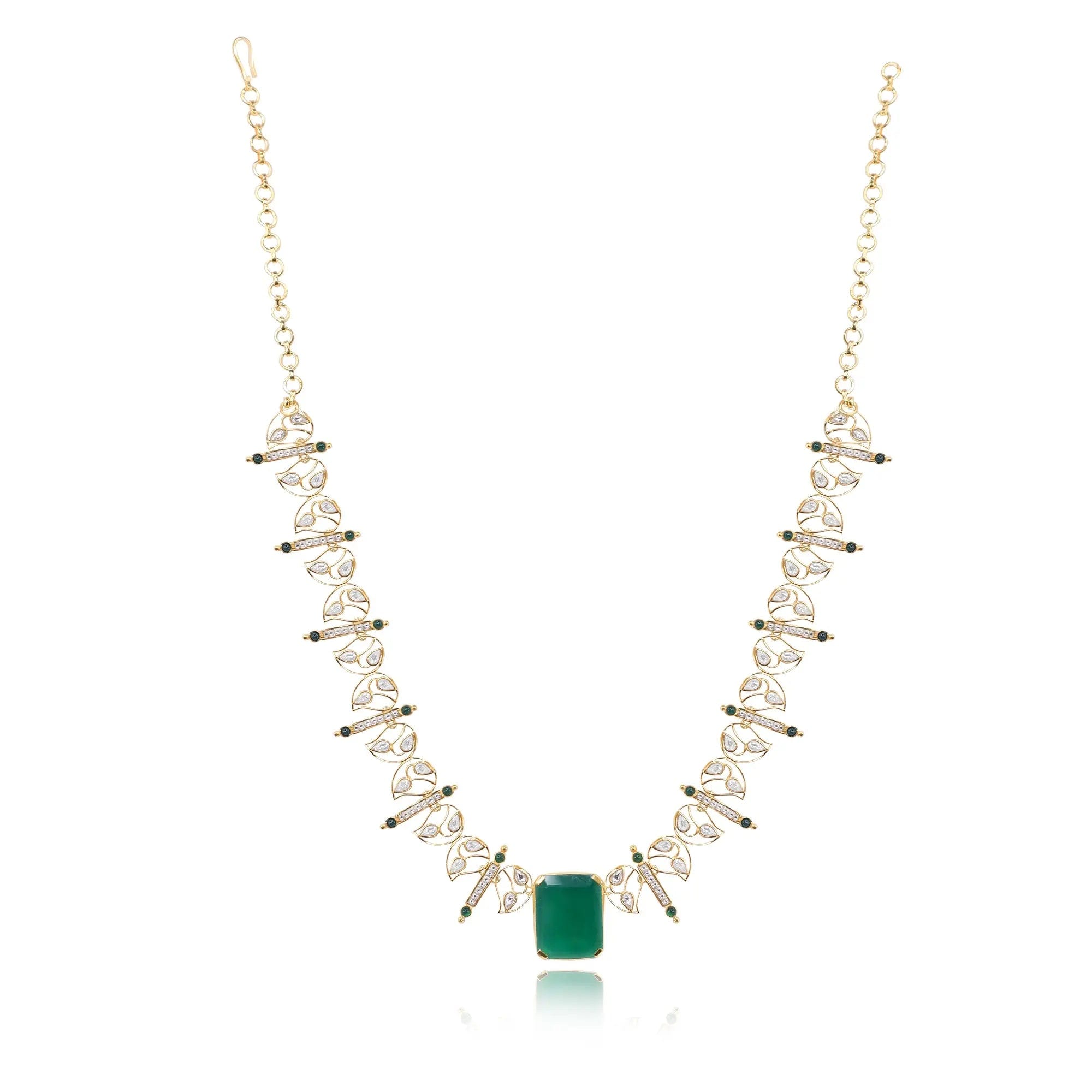 Silver 92.5 Aam Ras Polki Necklace