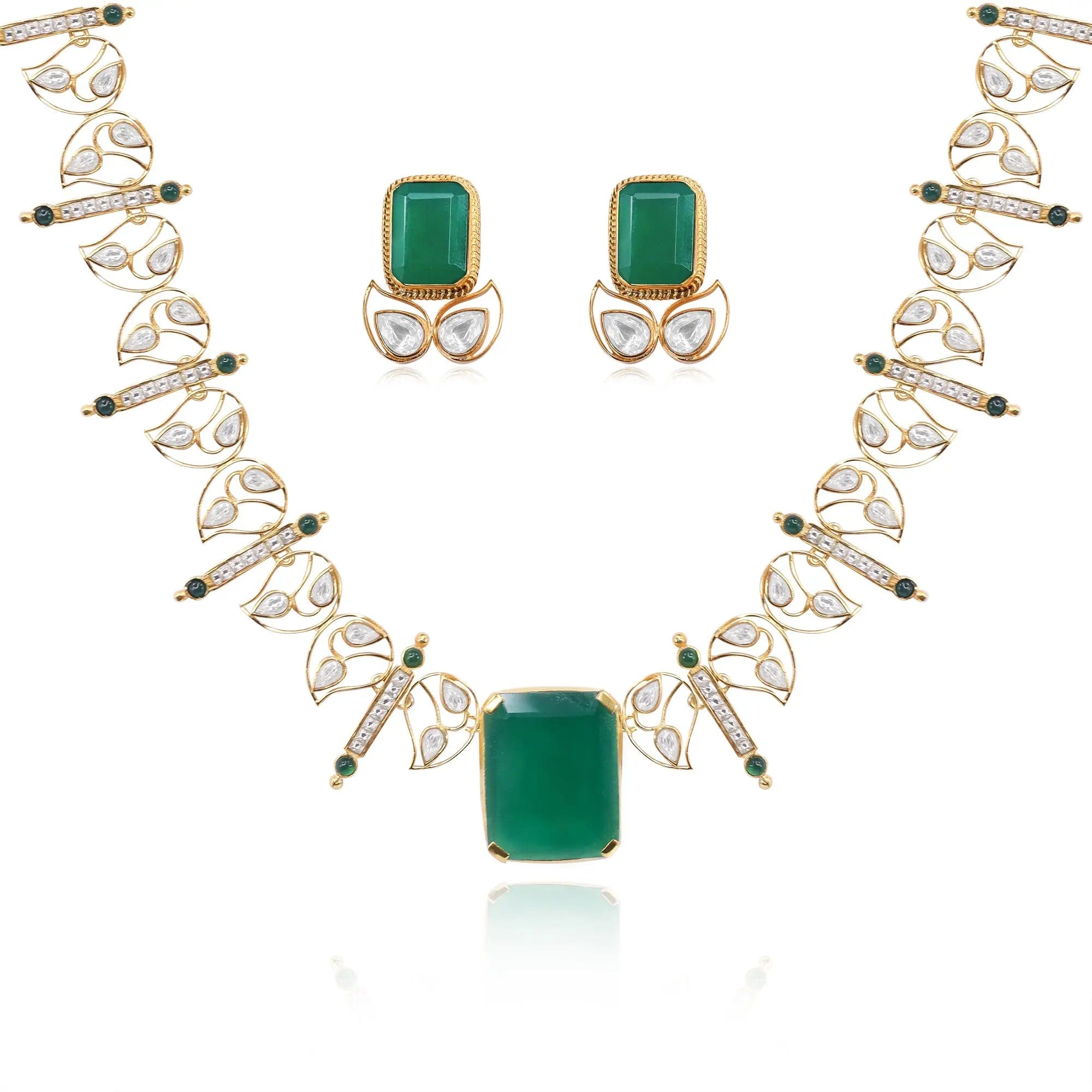 Silver 92.5 Aam Ras Polki Necklace