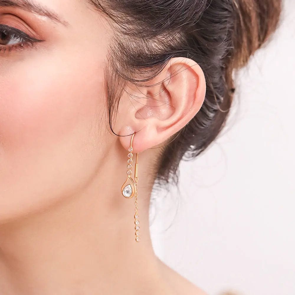 Silver 92.5 Aam Ras Sui Dhaga Earring