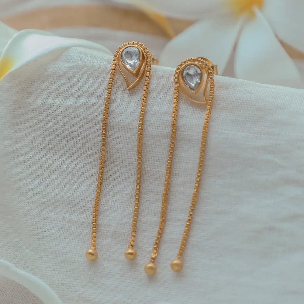 Silver 92.5 Aam Ras With Chain Earring
