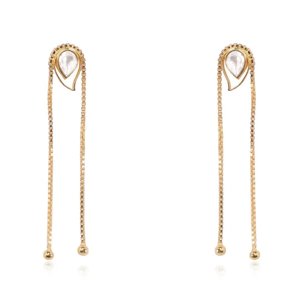Silver 92.5 Aam Ras With Chain Earring