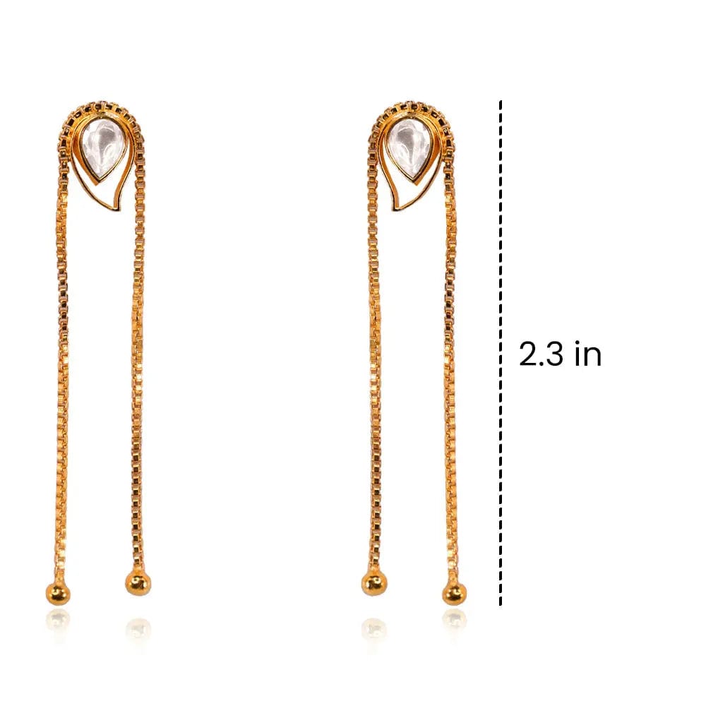 Silver 92.5 Aam Ras With Chain Earring