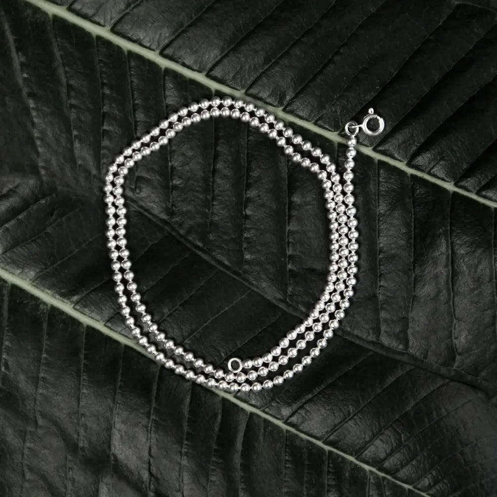 Silver 92.5 Beads Chain For Men