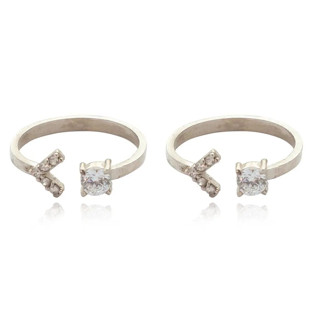 Silver 92.5 Big Zircon Toe Ring
