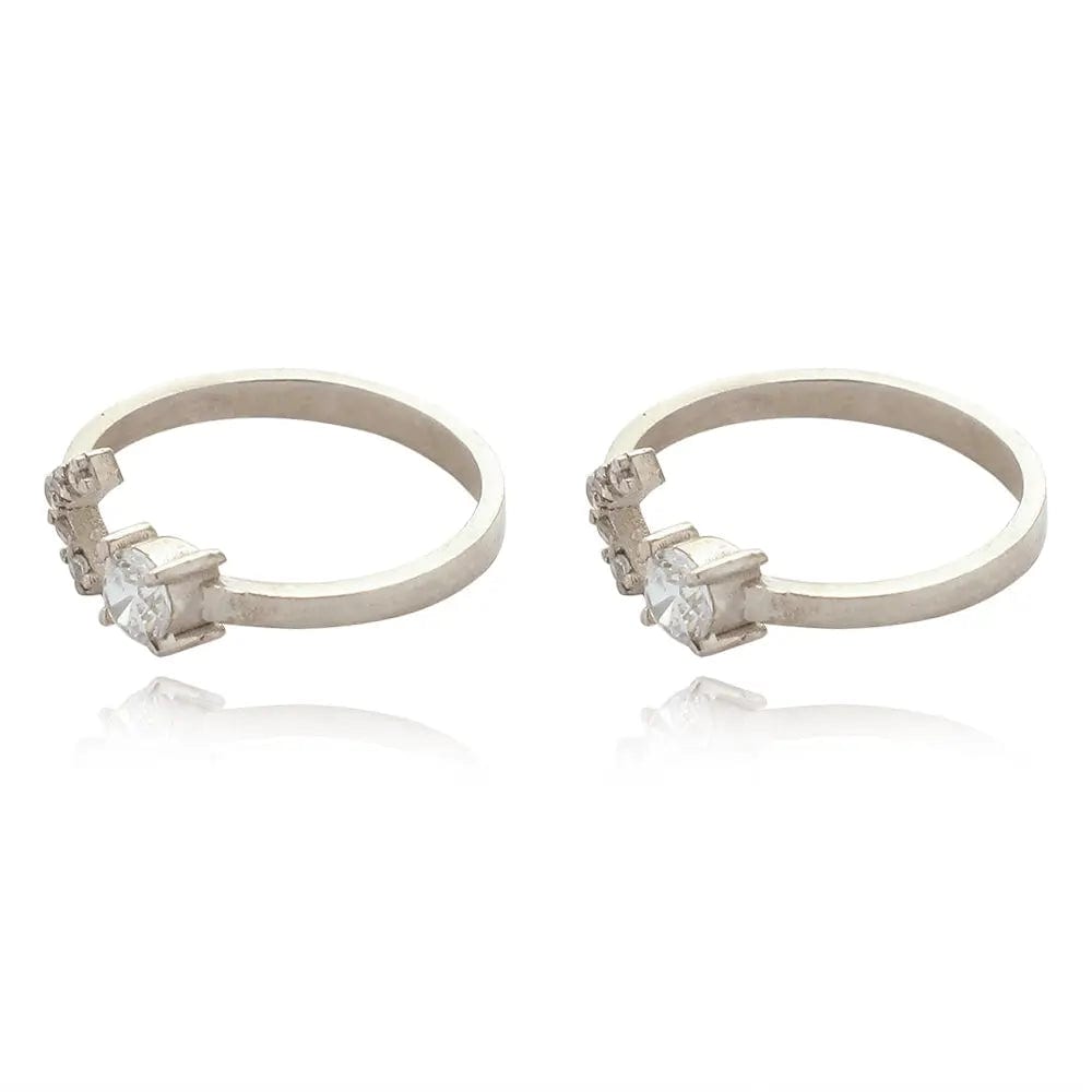 Silver 92.5 Big Zircon Toe Ring