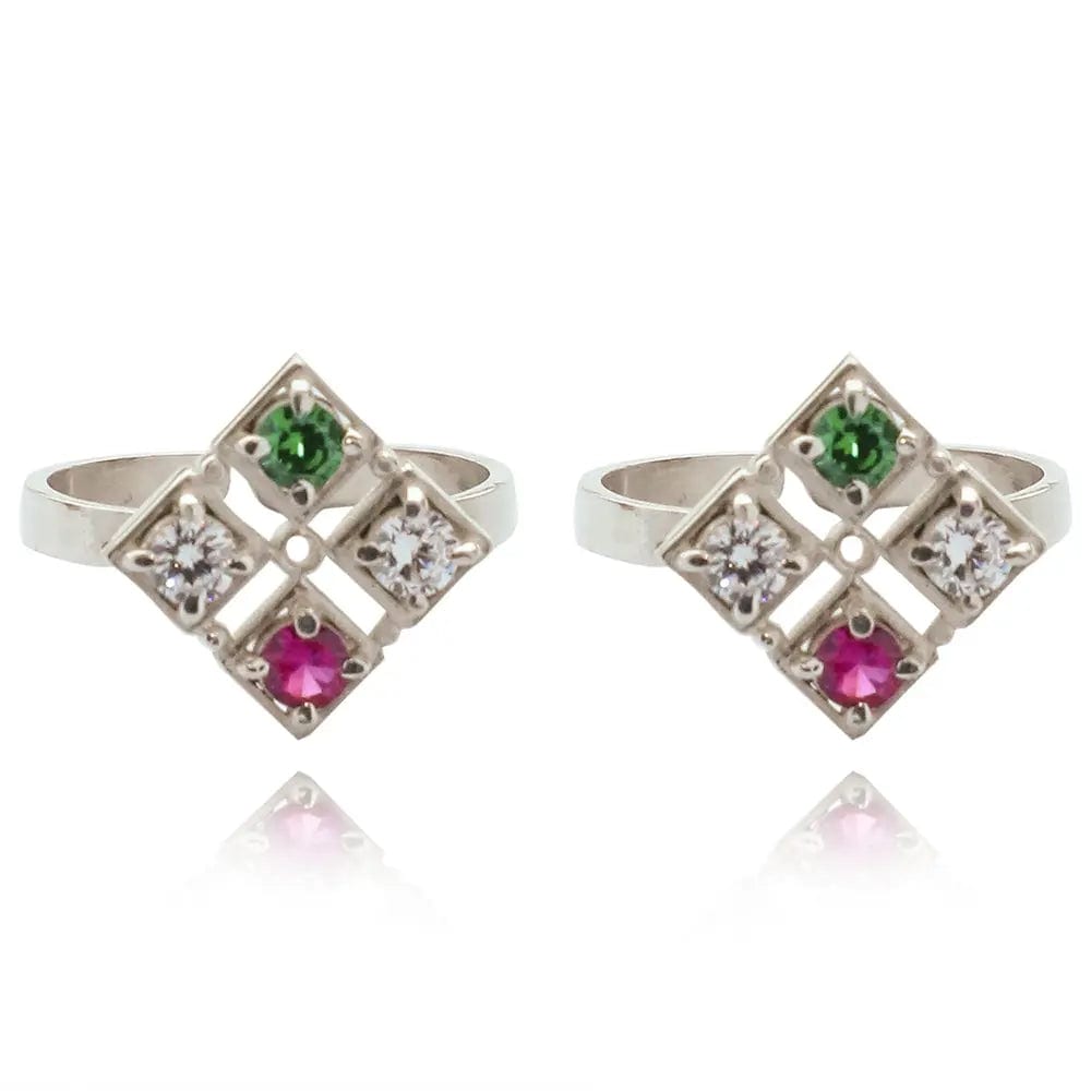 Silver 92.5 Diamond Zircon Toe Ring