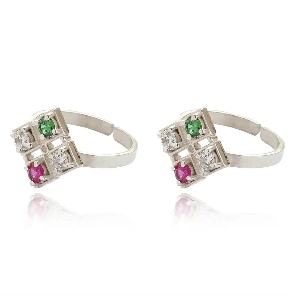 Silver 92.5 Diamond Zircon Toe Ring