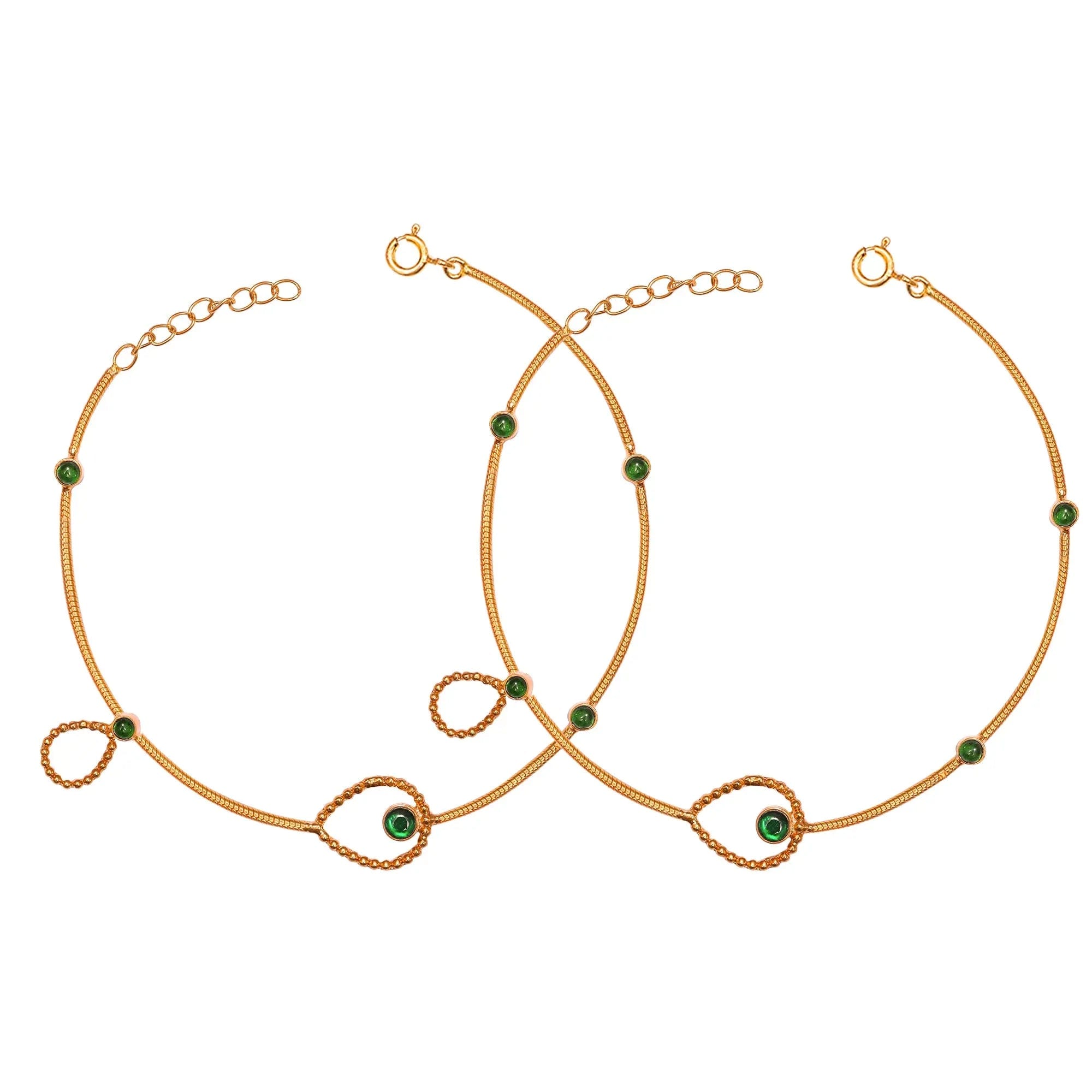 Silver 92.5 Drop Shapes Anklet