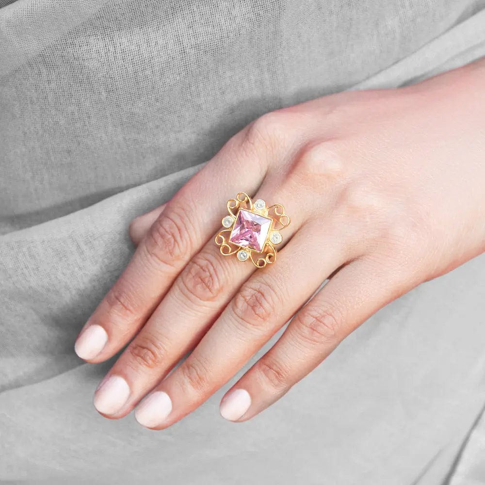 Silver 92.5 Gulabo square Ring