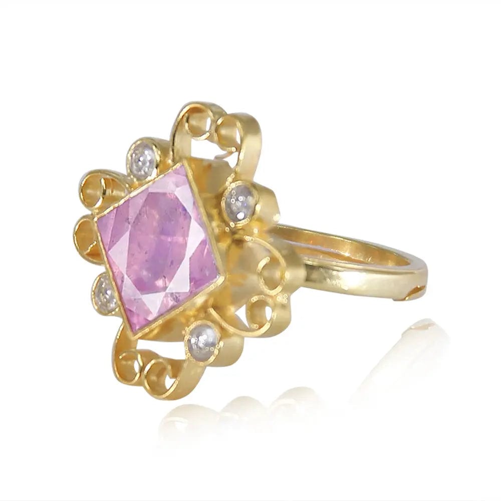 Silver 92.5 Gulabo square Ring