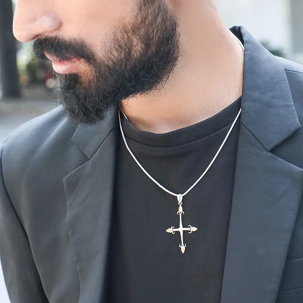 Silver 92.5 Men's Cross Pendant