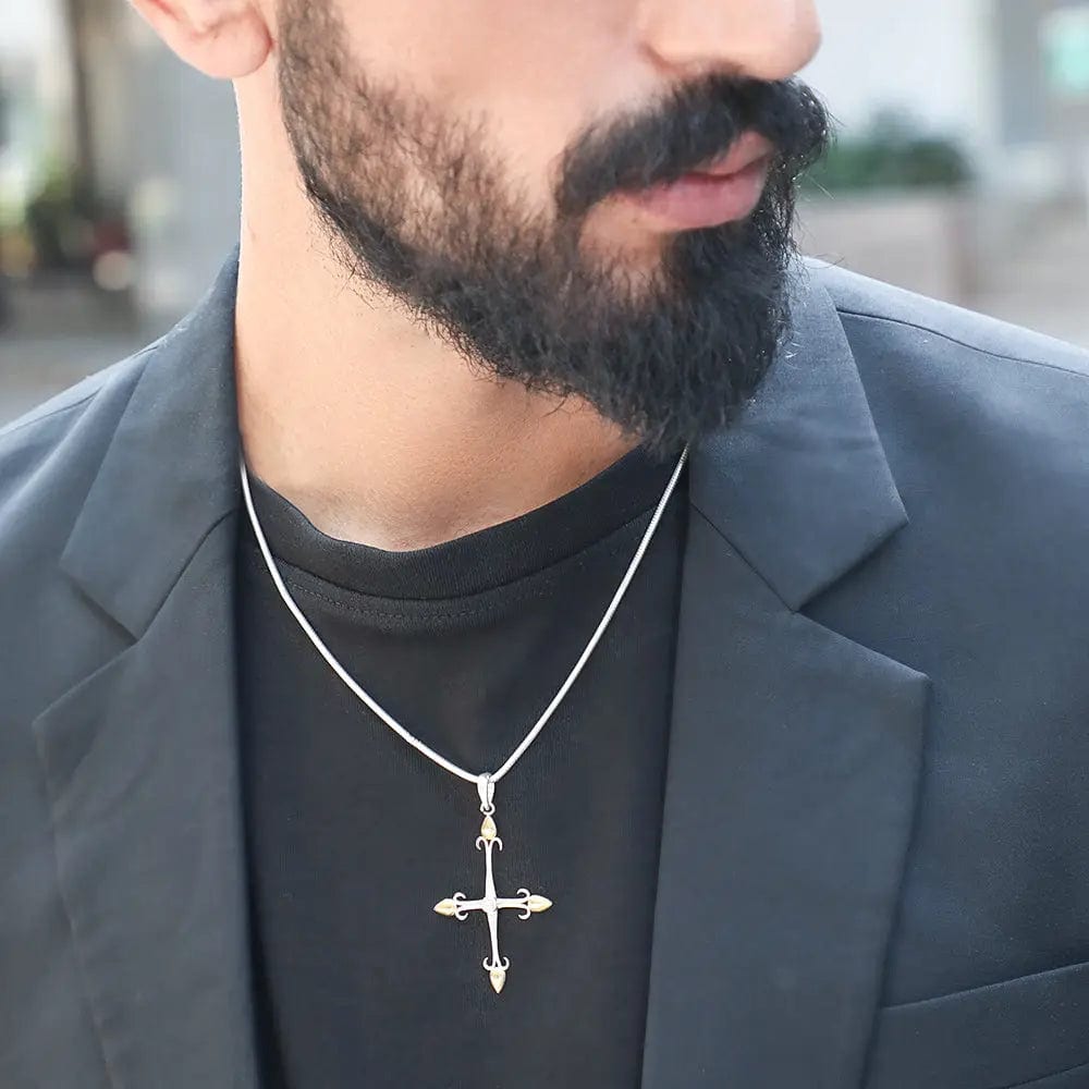 Silver 92.5 Men's Cross Pendant