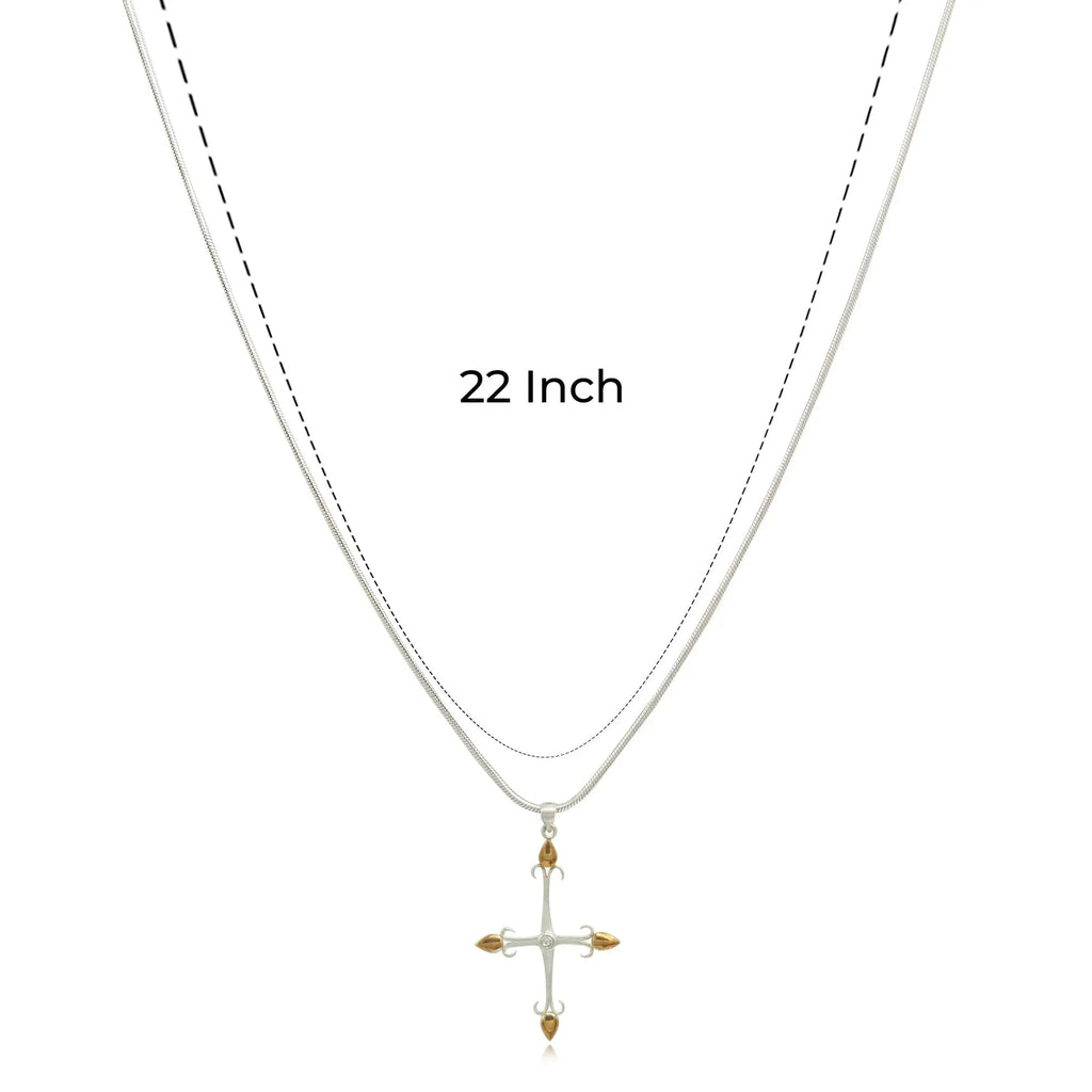 Silver 92.5 Men's Cross Pendant