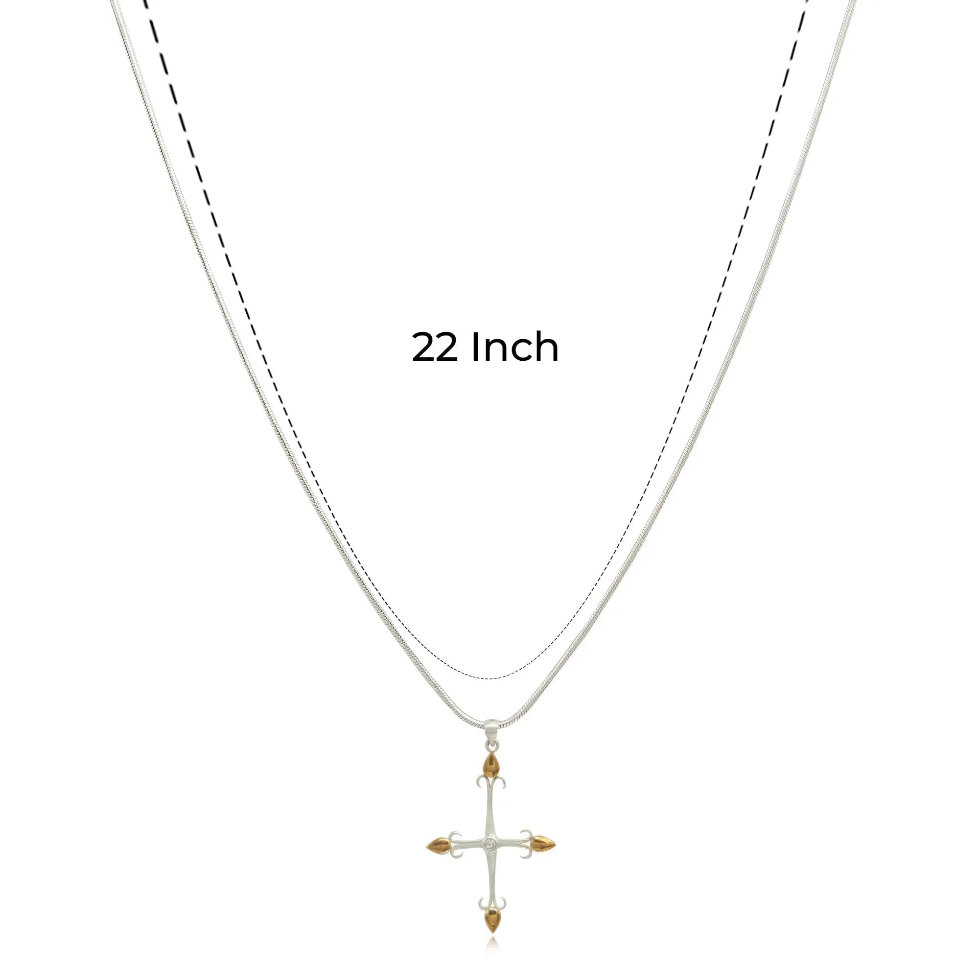 Silver 92.5 Men's Cross Pendant