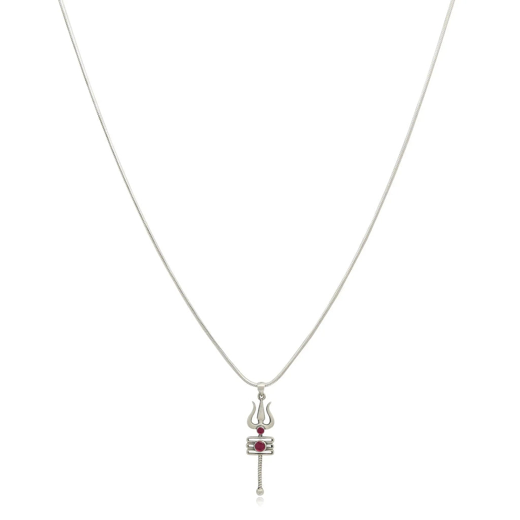 Silver 92.5 Mens Trishul pendant