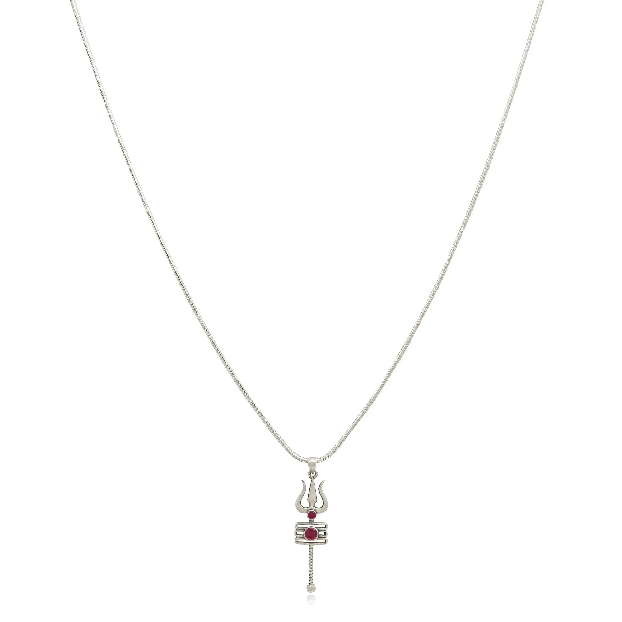 Silver 92.5 Mens Trishul pendant