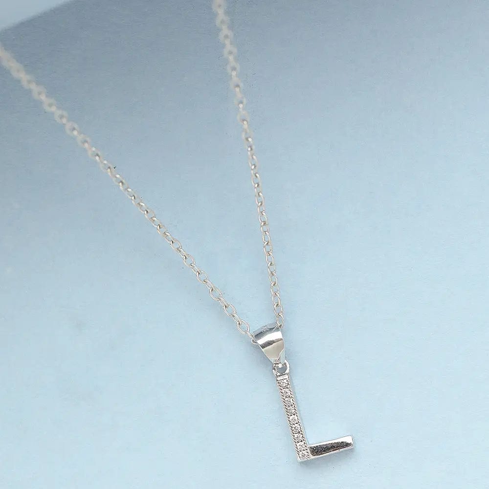 Silver Alphabet Pendants and Chain