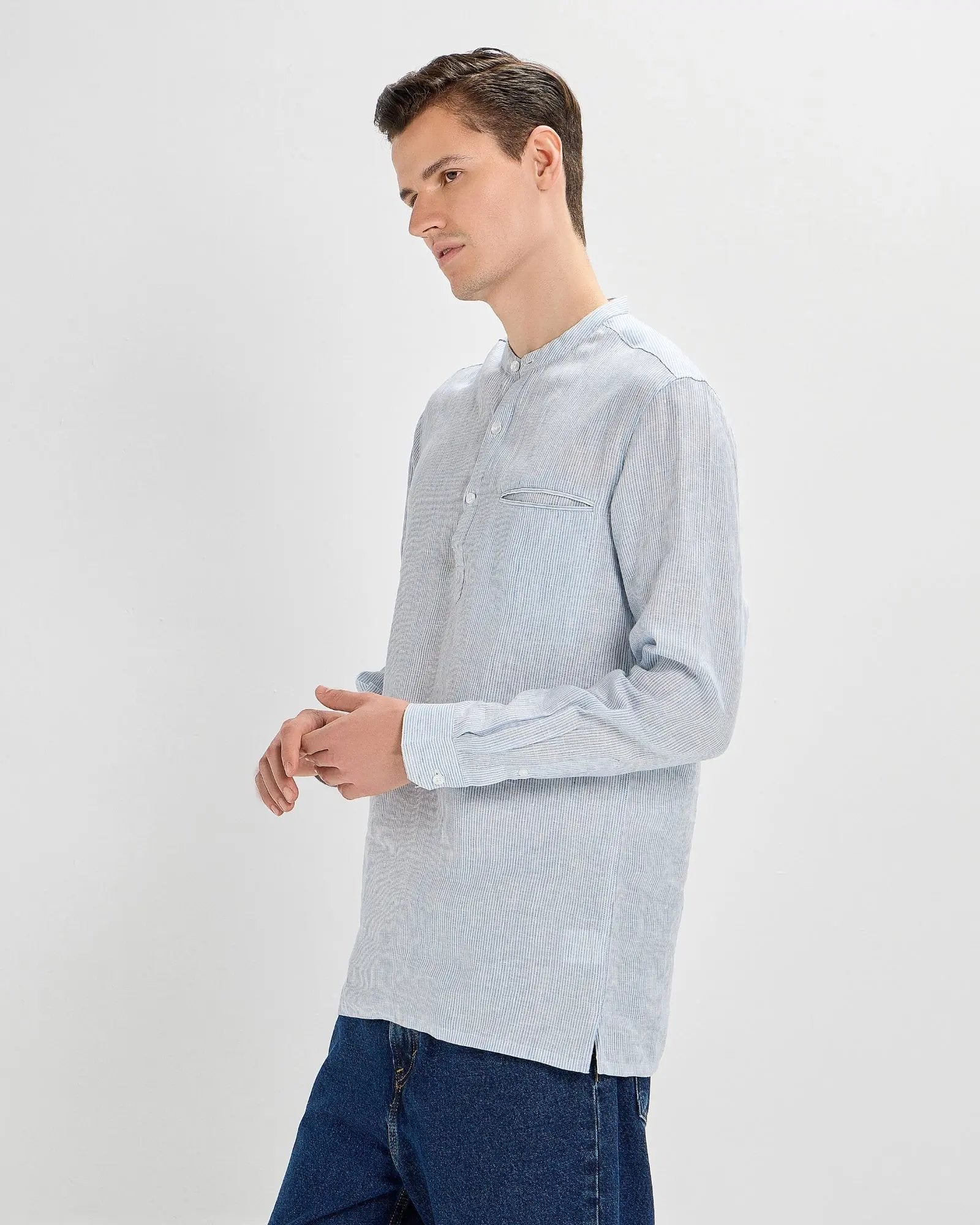 Silver Blue Linen ShirtUnited By Hope