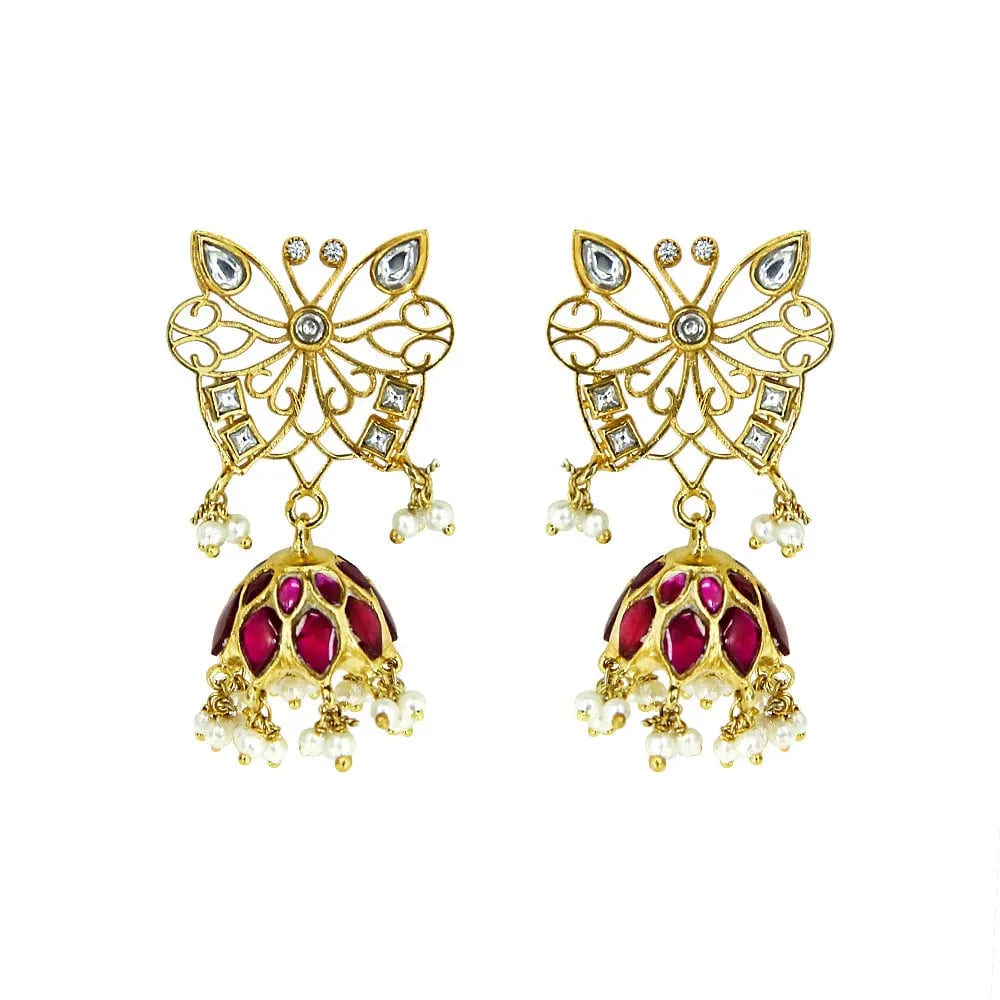 Silver Butterfly Jhumka