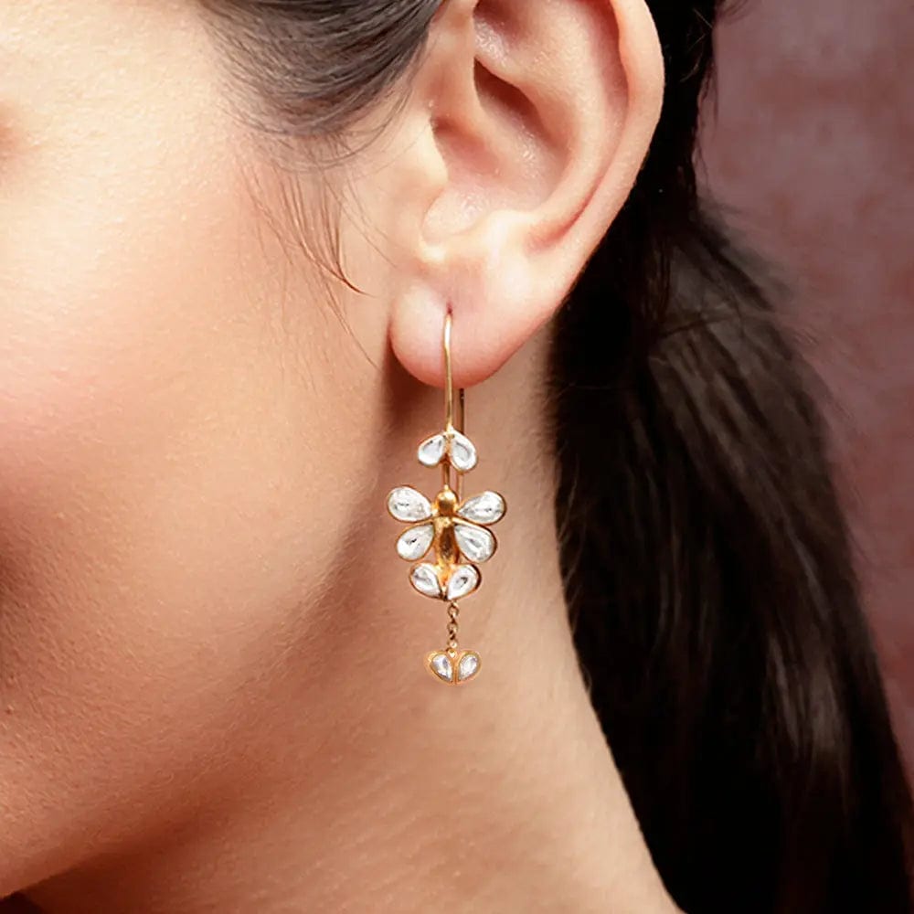 Butterfly Sui Dhaga earrings in 92.5 silver featuring fine chain threads and delicate charm design