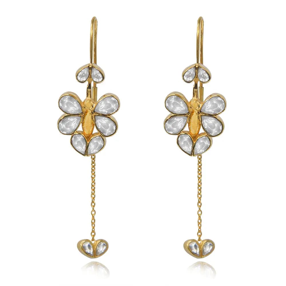 Silver Butterfly Sui Dhaga Earrings