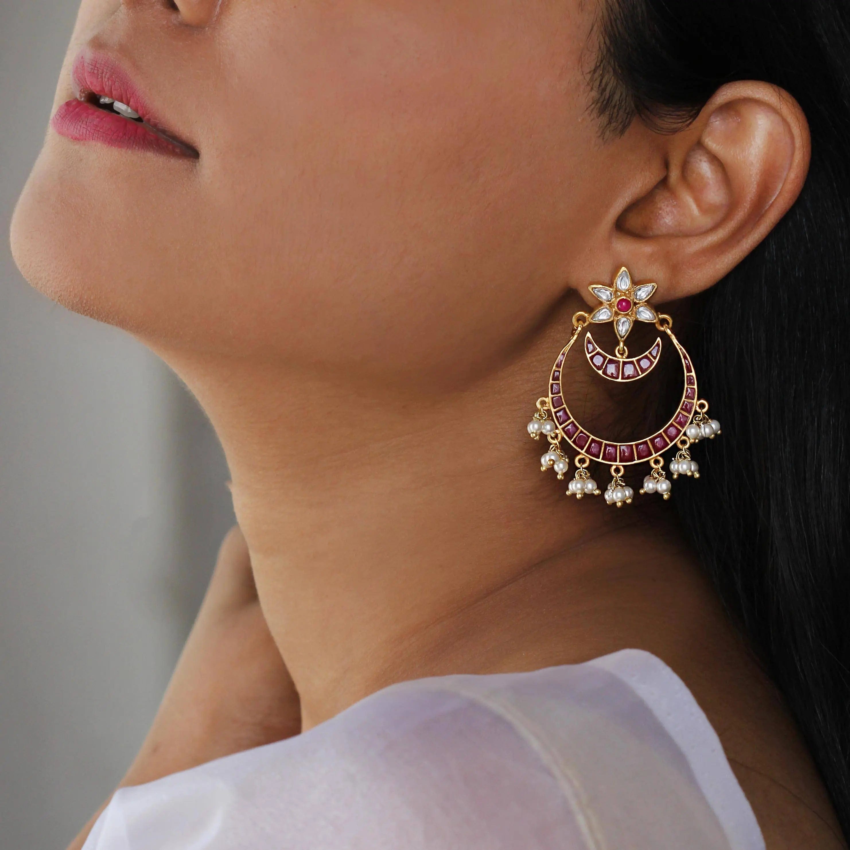 Silver Chand Bali Earring