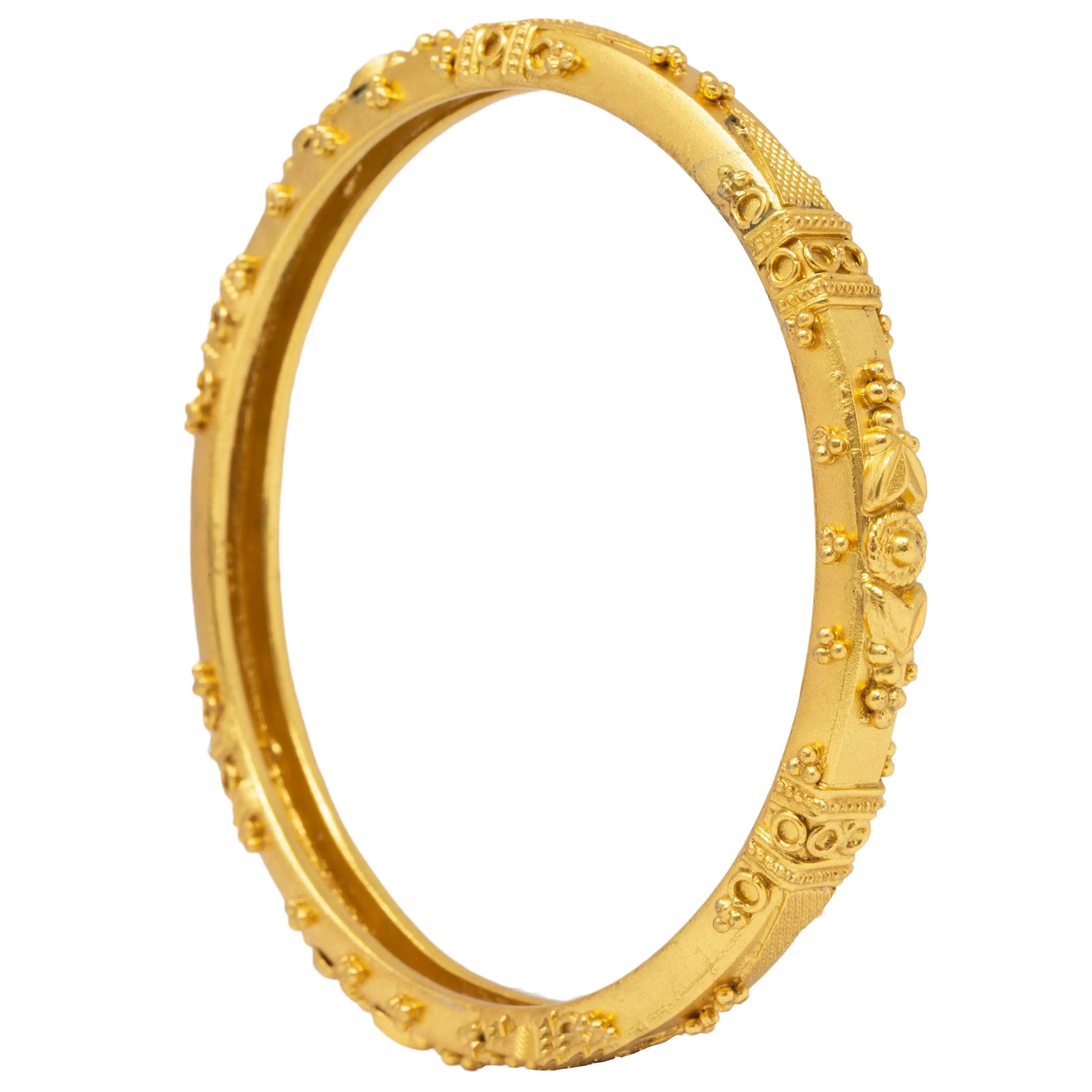 Silver Classic Gold Plated Bangle(Single)