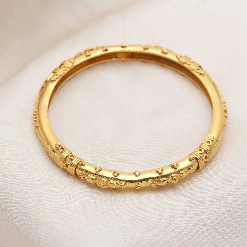 Silver Classic Gold Plated Bangle(Single)