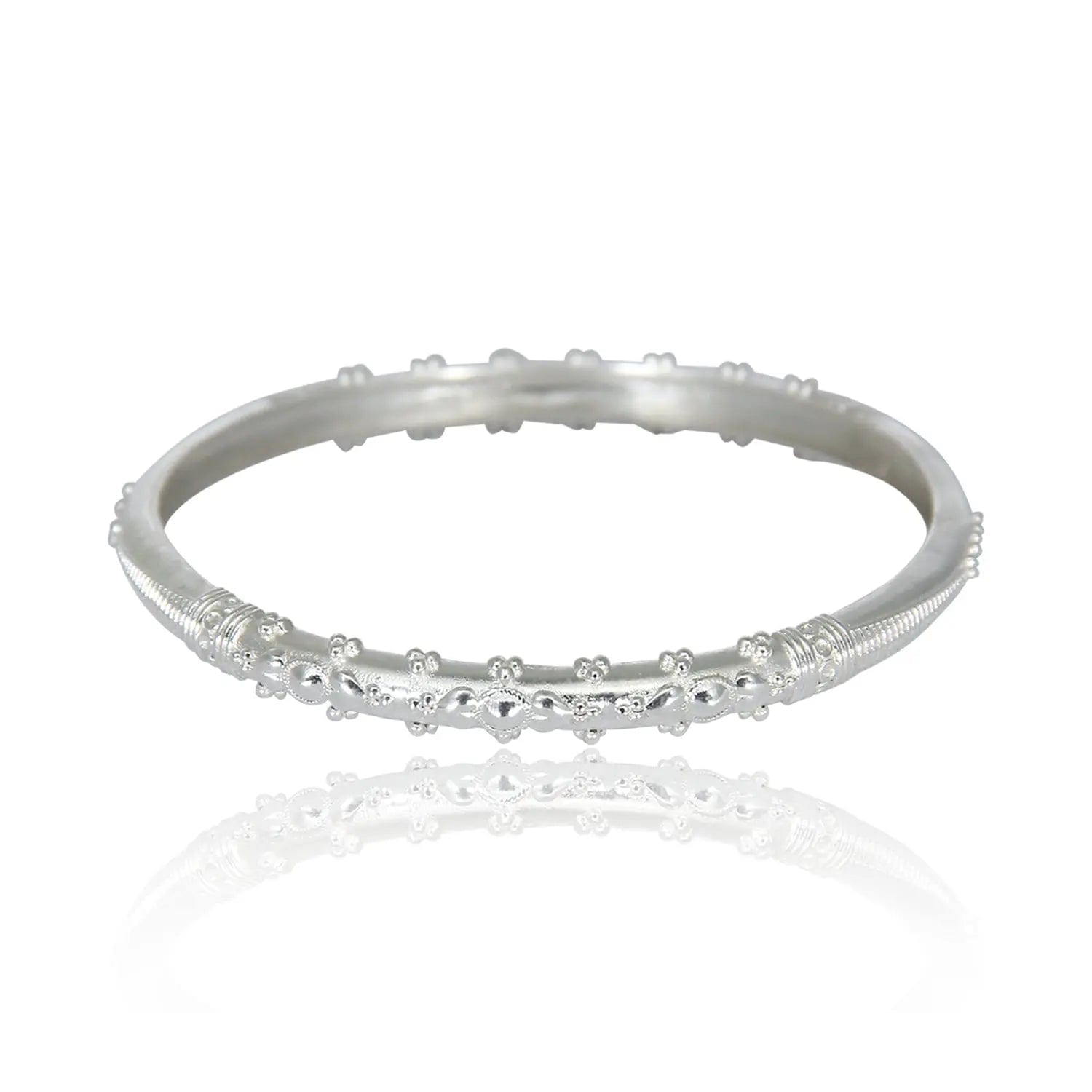 Silver Classic Gold Plated Bangle(Single)