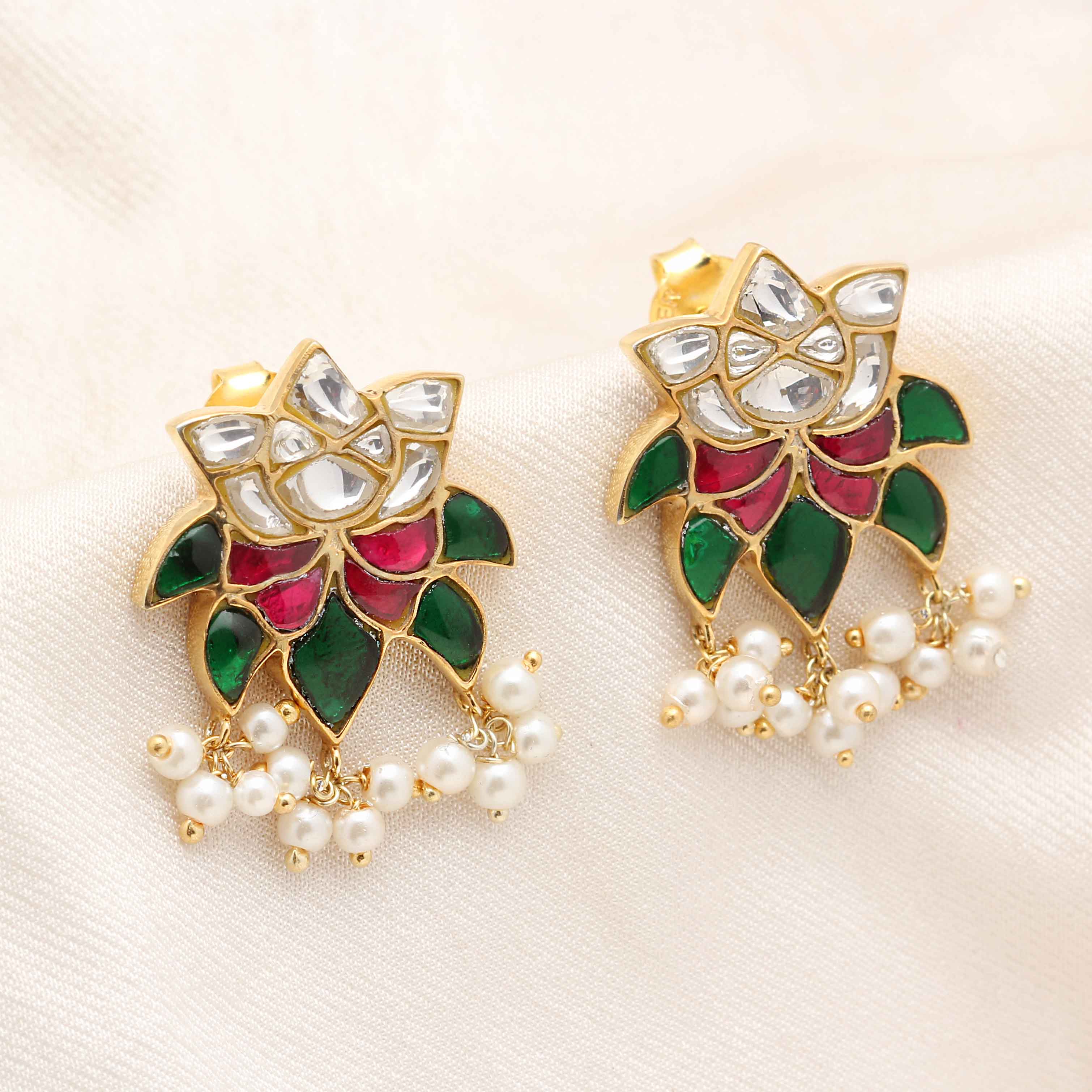 Silver Colored Flower Studs