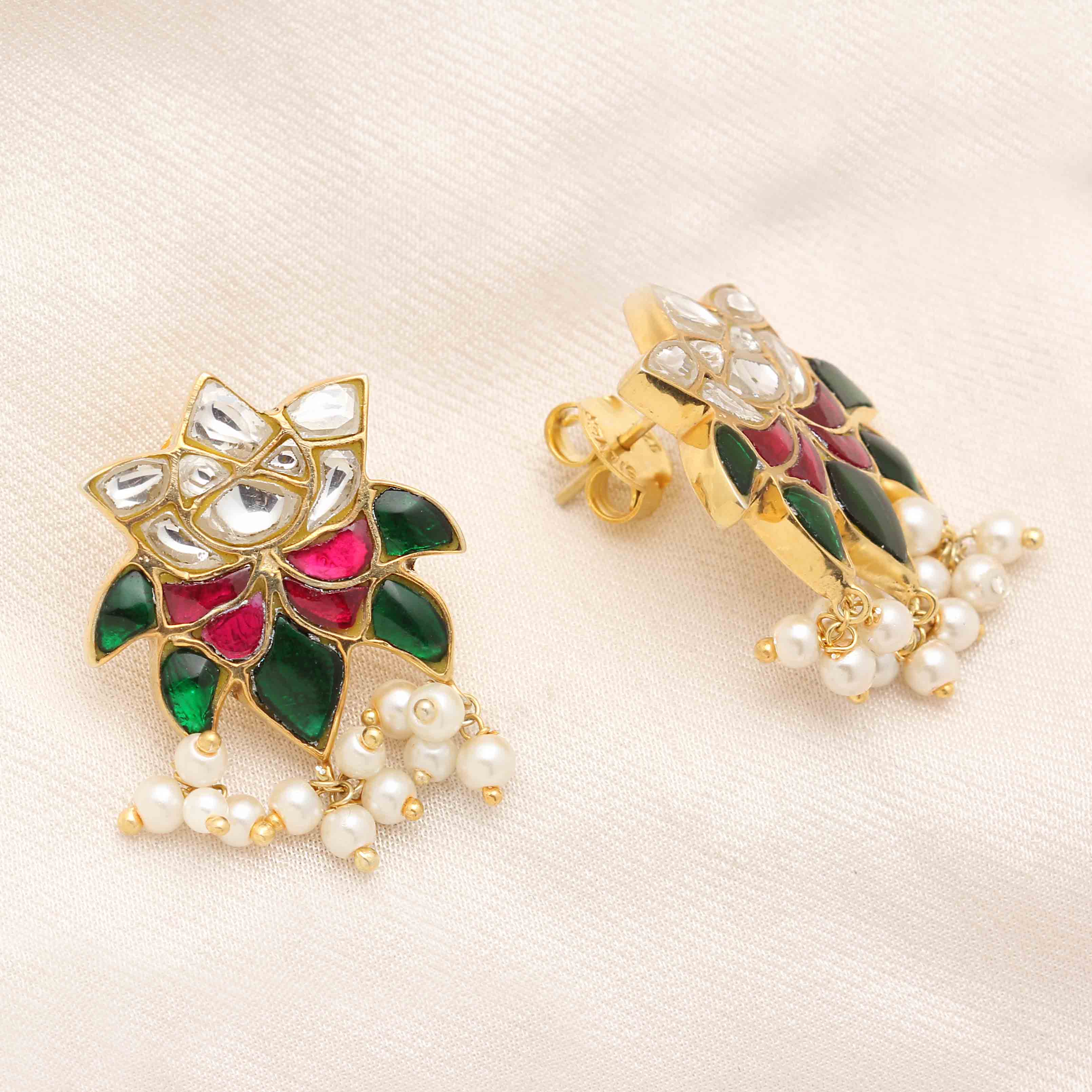 Silver Colored Flower Studs