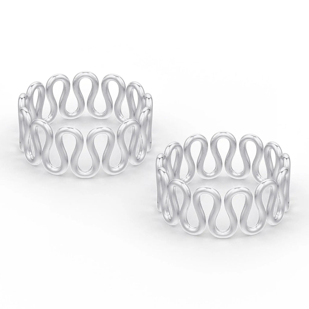 92.5 Sterling Silver Cursive Toe Ring (Pair)