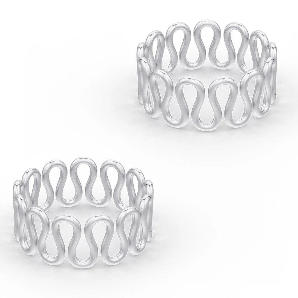 92.5 Sterling Silver Cursive Toe Ring (Pair)