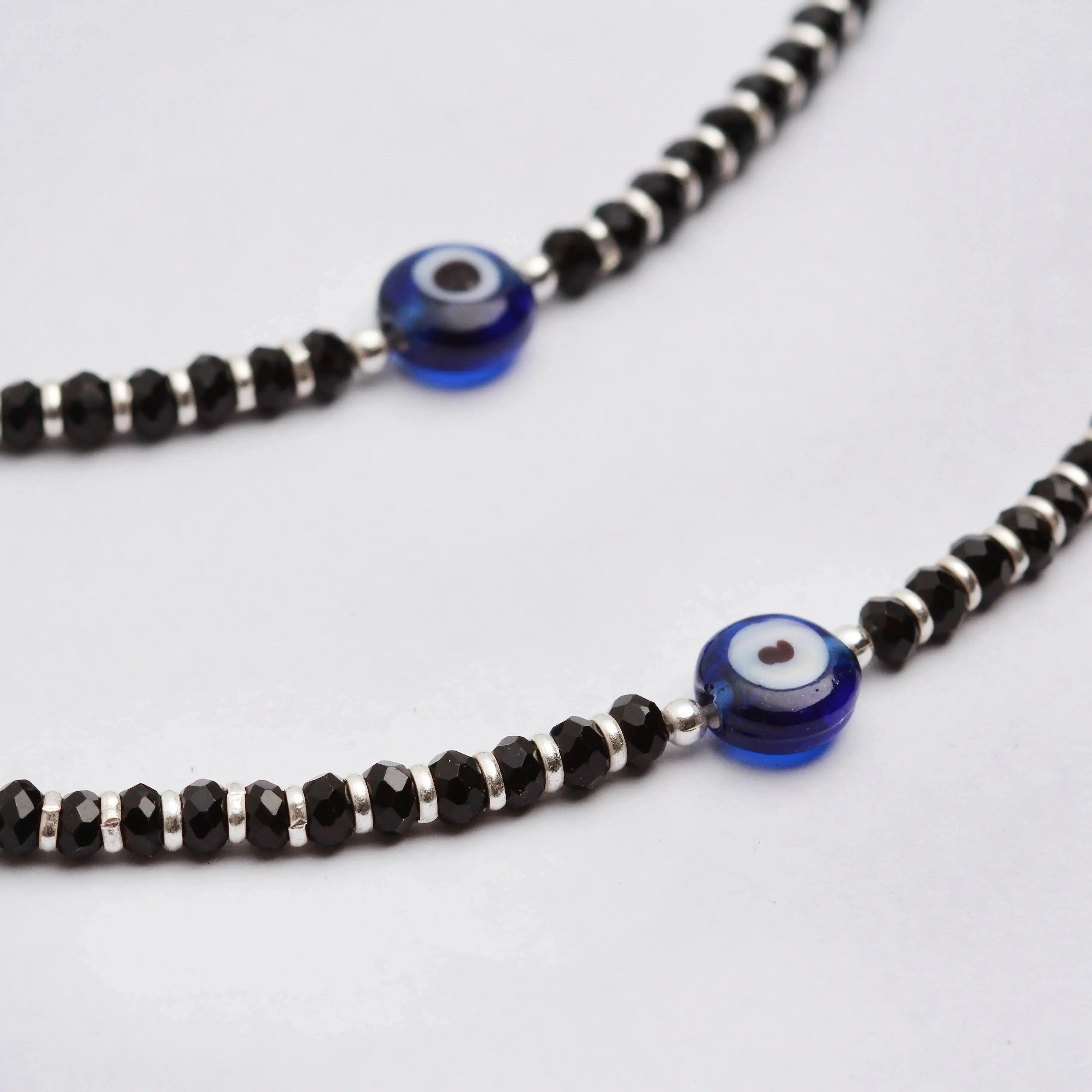 Silver Evil Eye Protector Anklet
