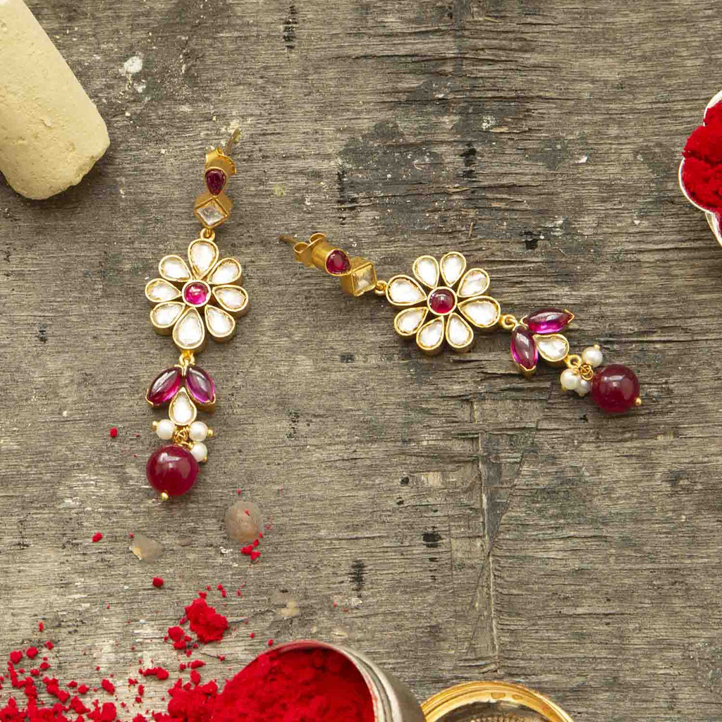Silver Gold Plated Dangler Earrings