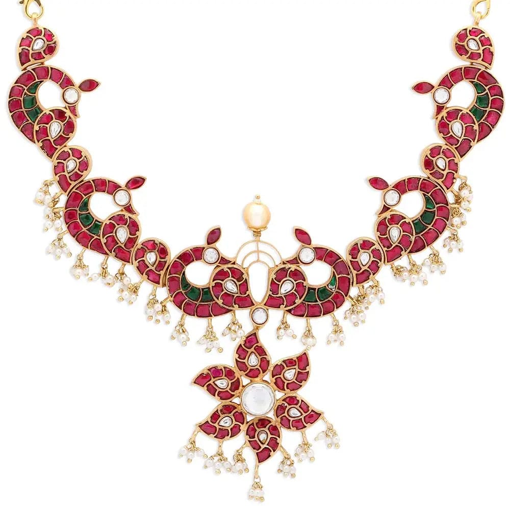 Silver Gold Plated Peacock Necklace