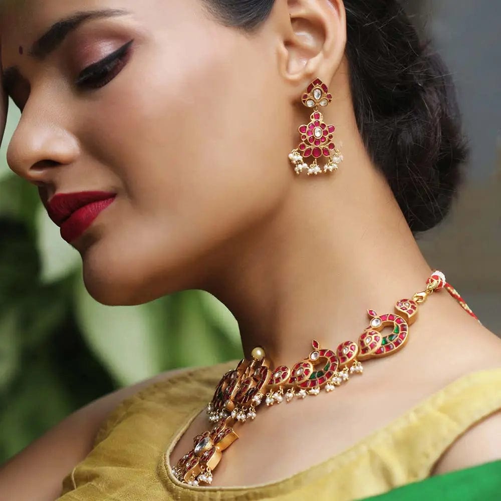 Silver Gold Plated Peacock Necklace