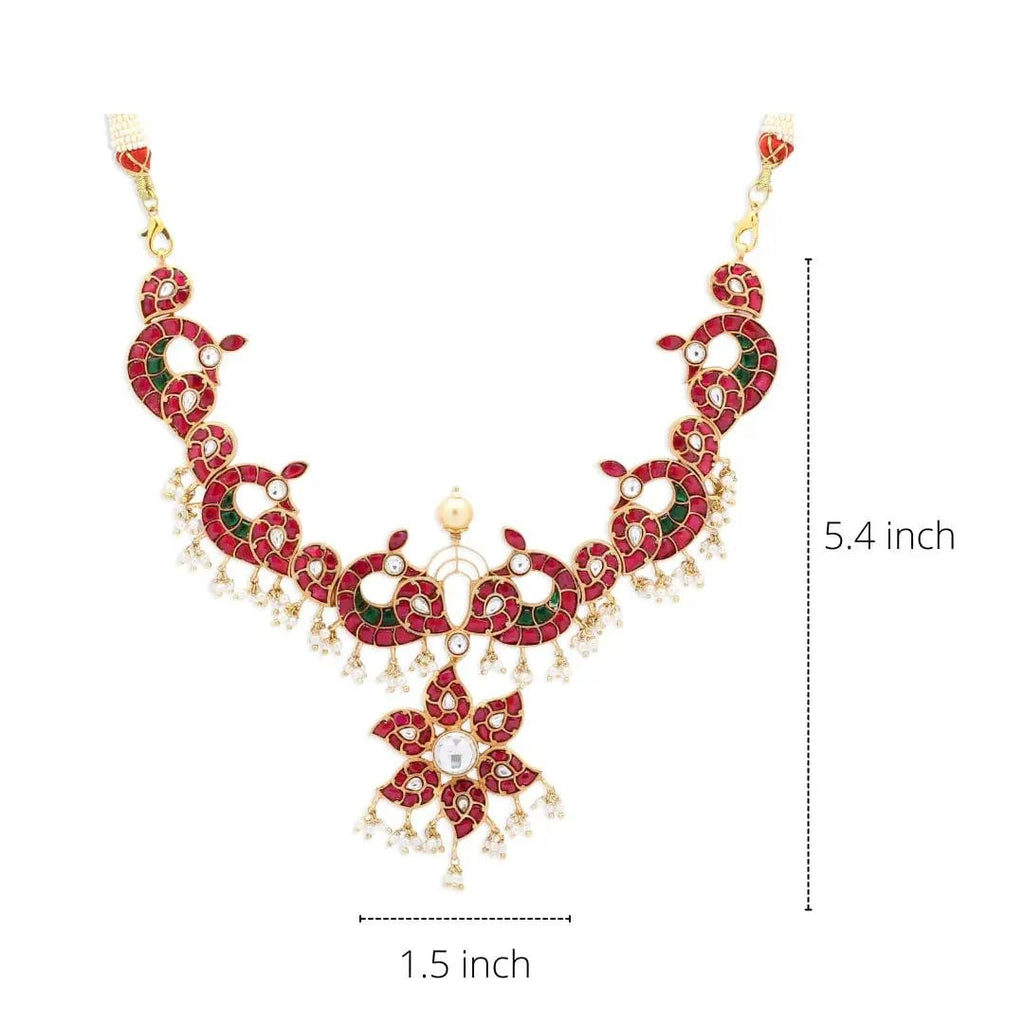 Silver Gold Plated Peacock Necklace
