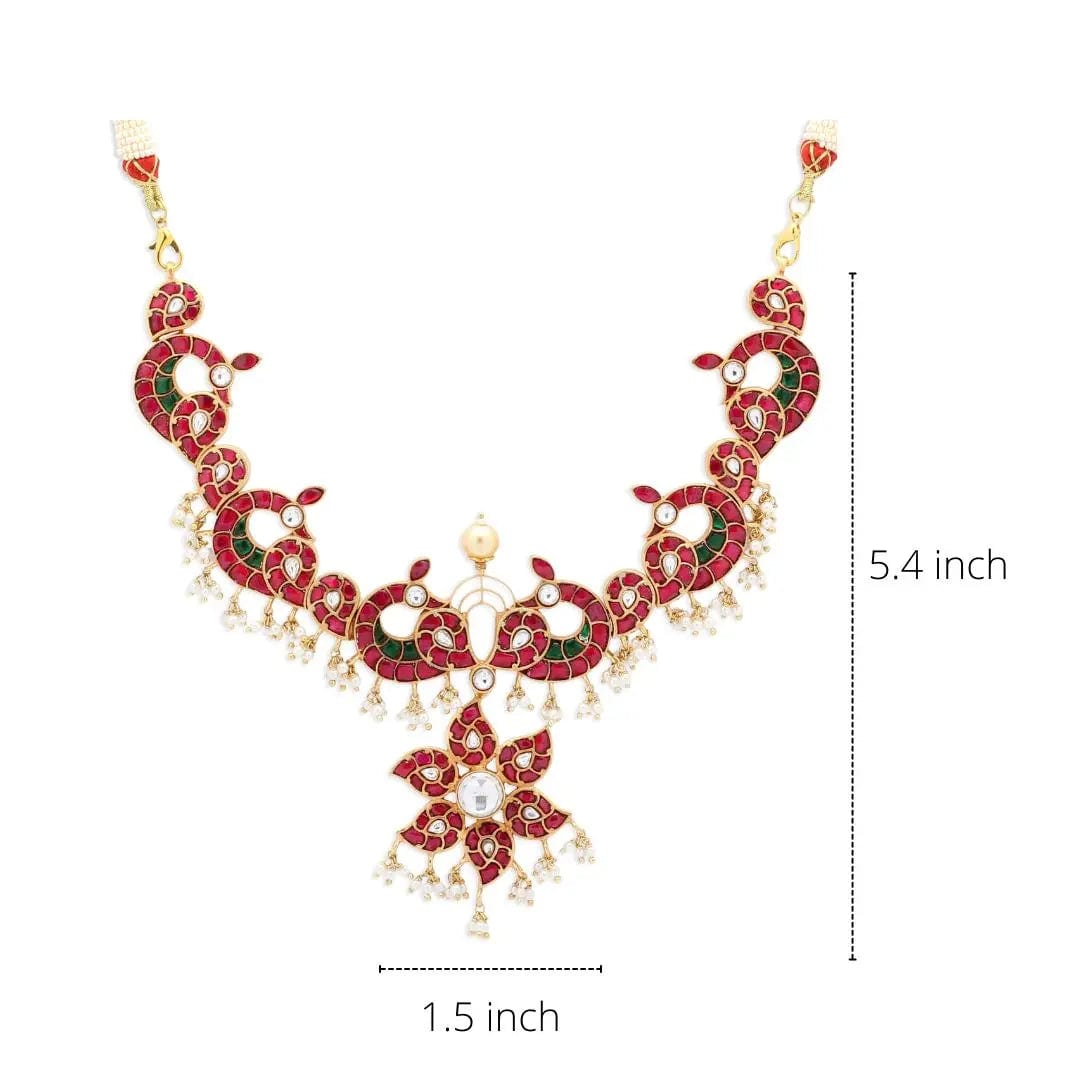 Silver Gold Plated Peacock Necklace