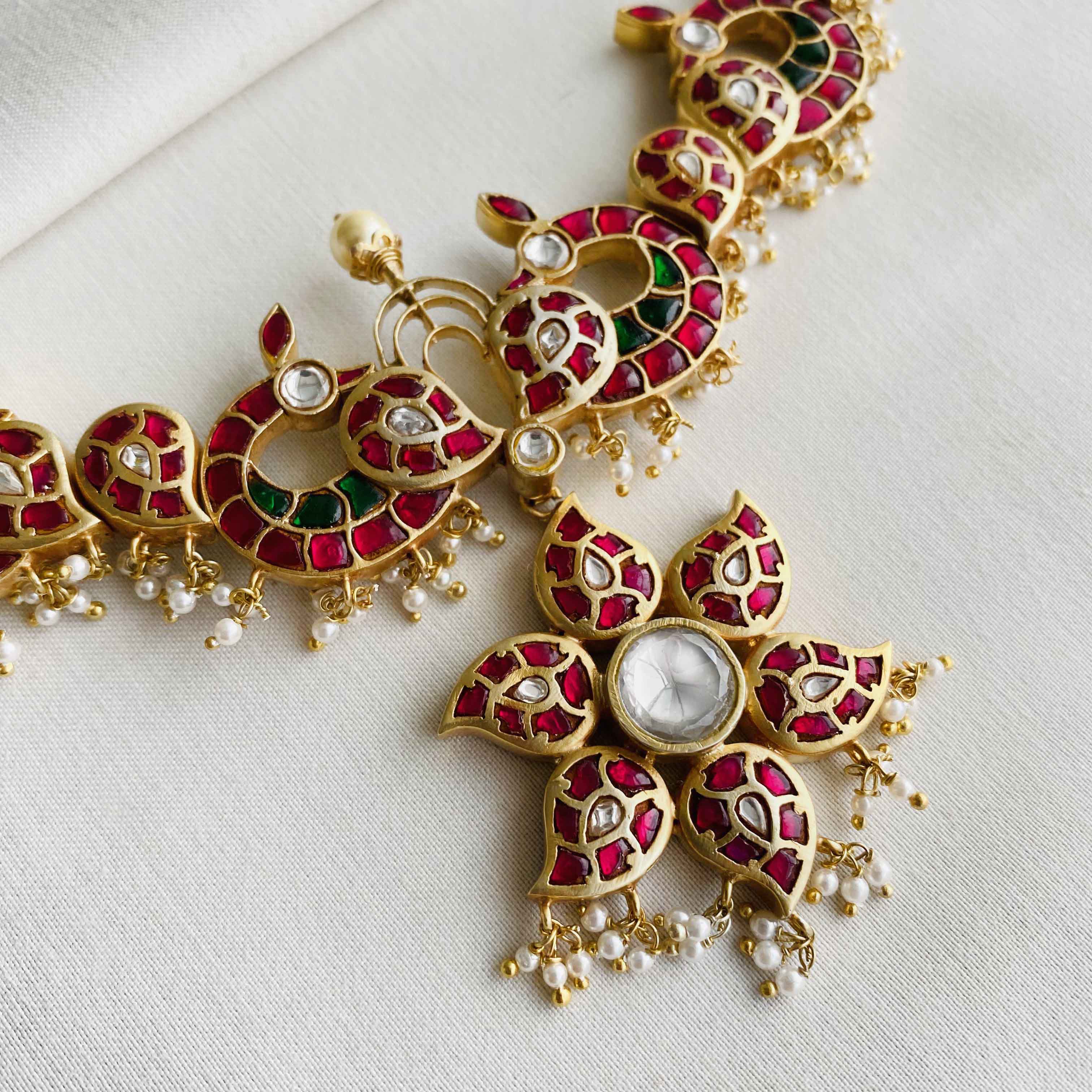 Silver Gold Plated Peacock Necklace