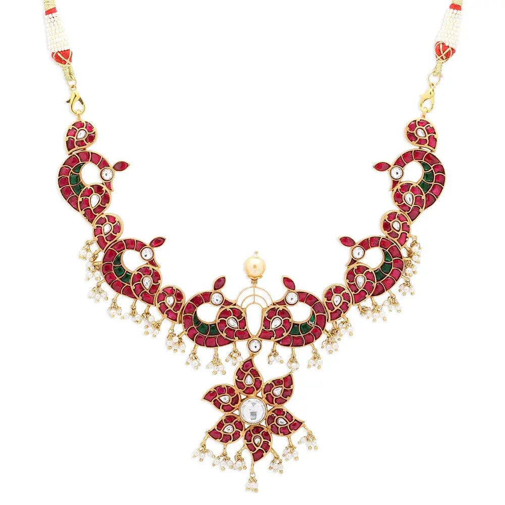 Silver Gold Plated Peacock Necklace