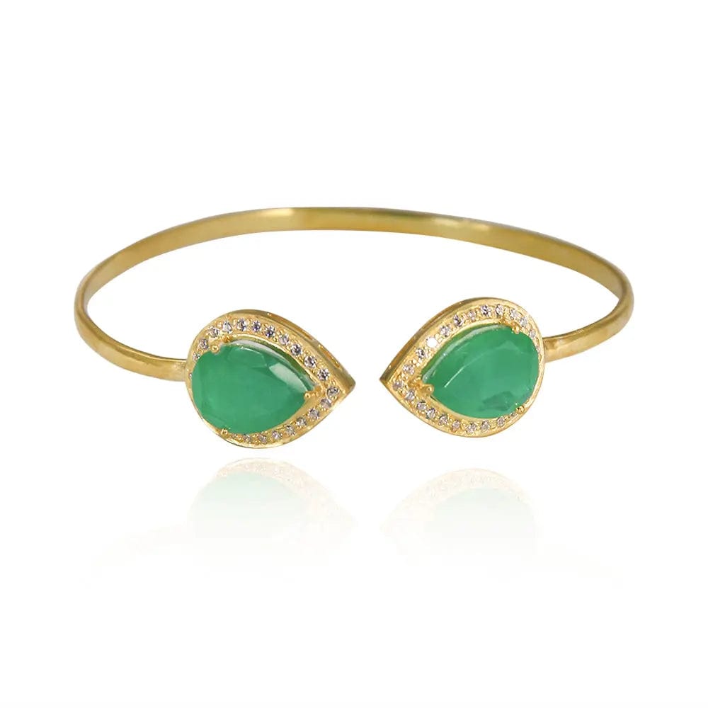 Silver Green Pear Cuff