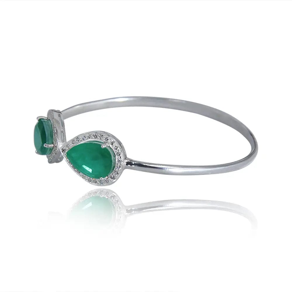 Silver Green Pear Cuff
