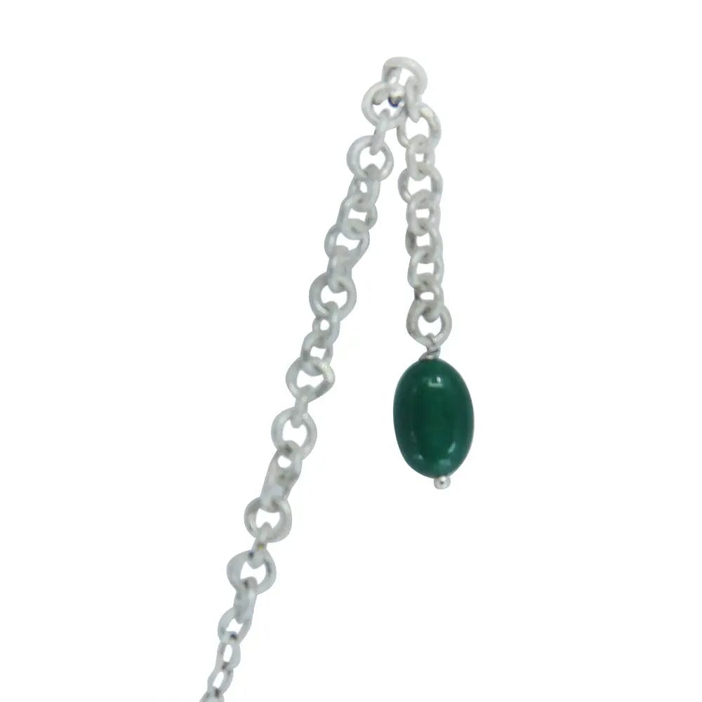 Silver Green Stone Choker