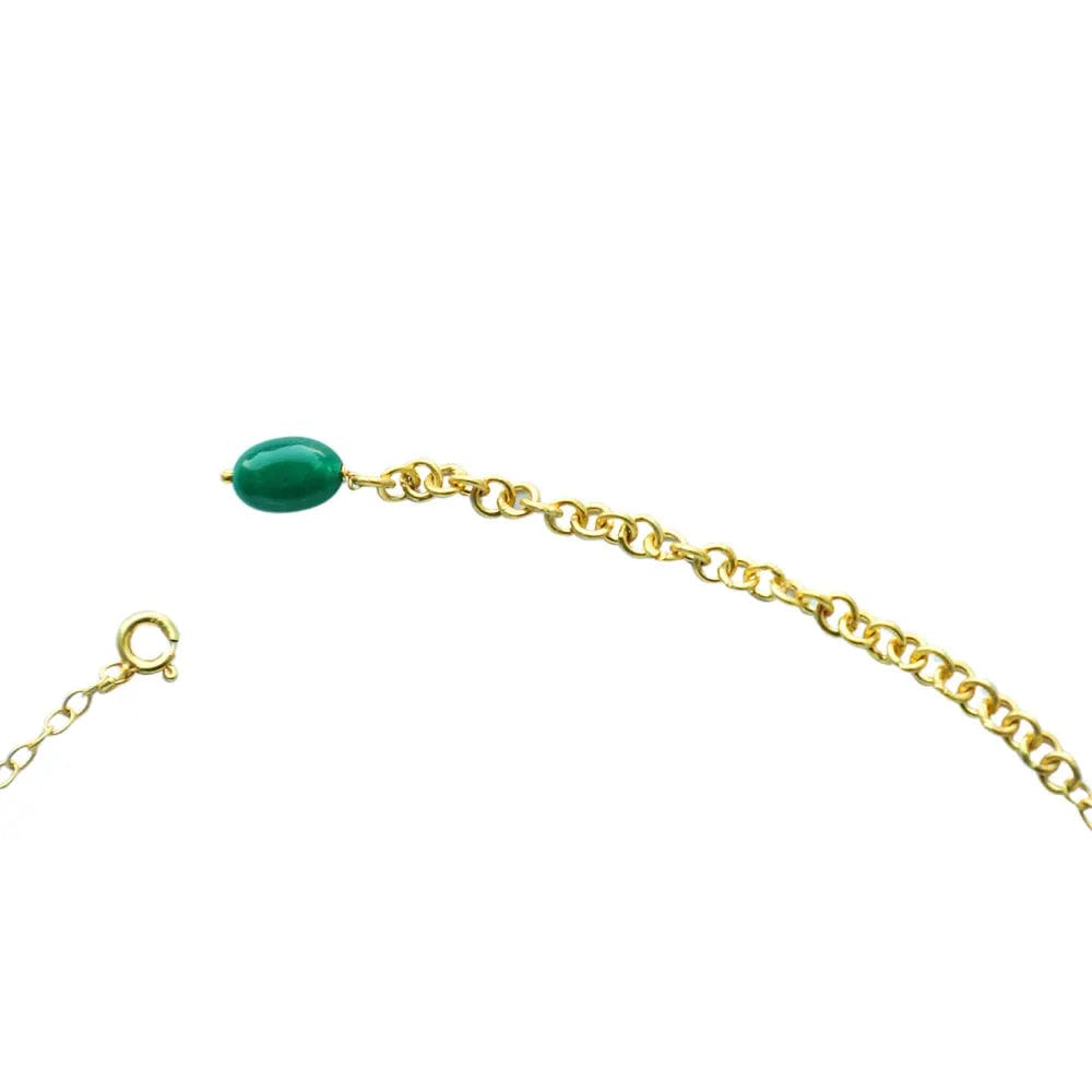 Silver Green Stone Choker