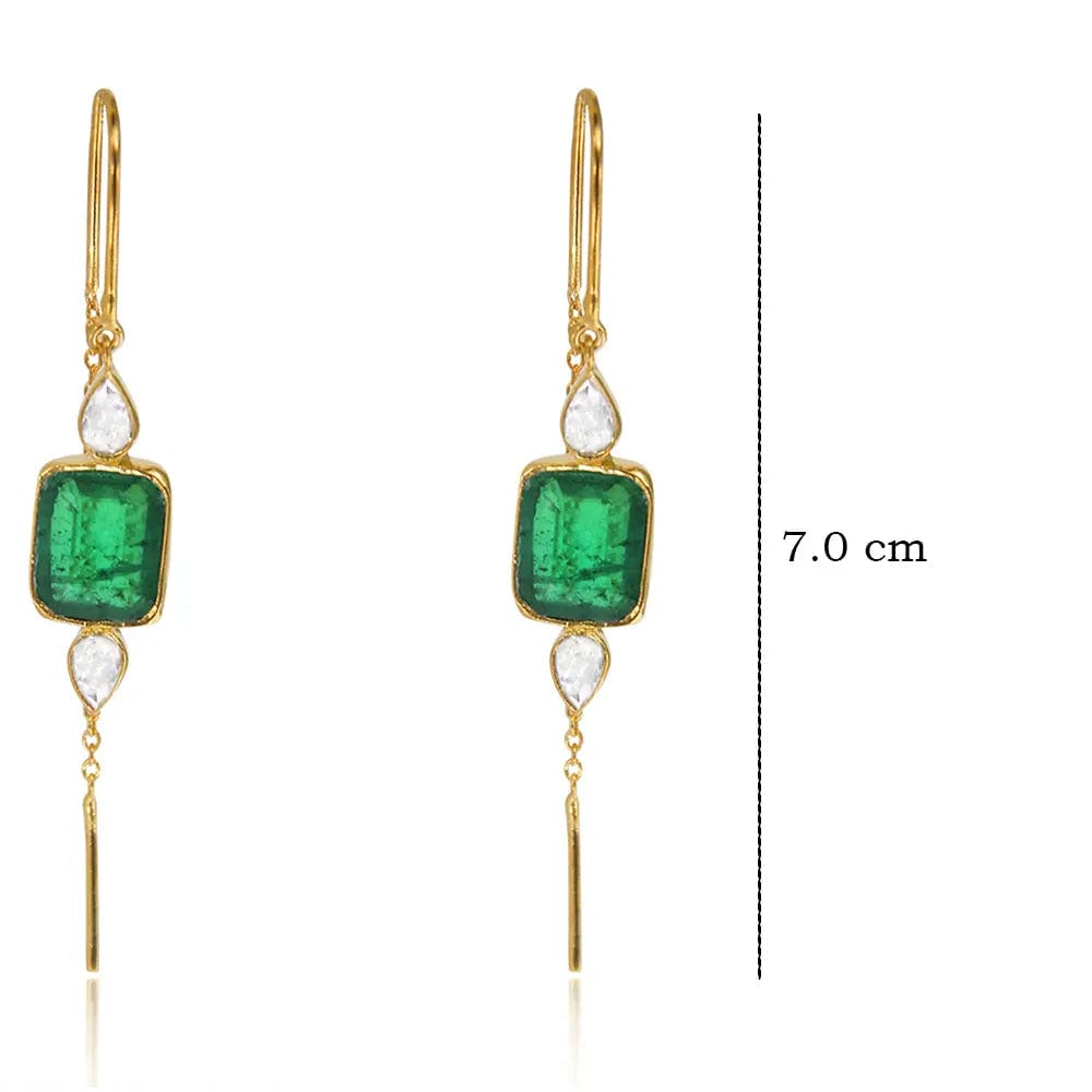 Silver Green Sui Dhaga Earring