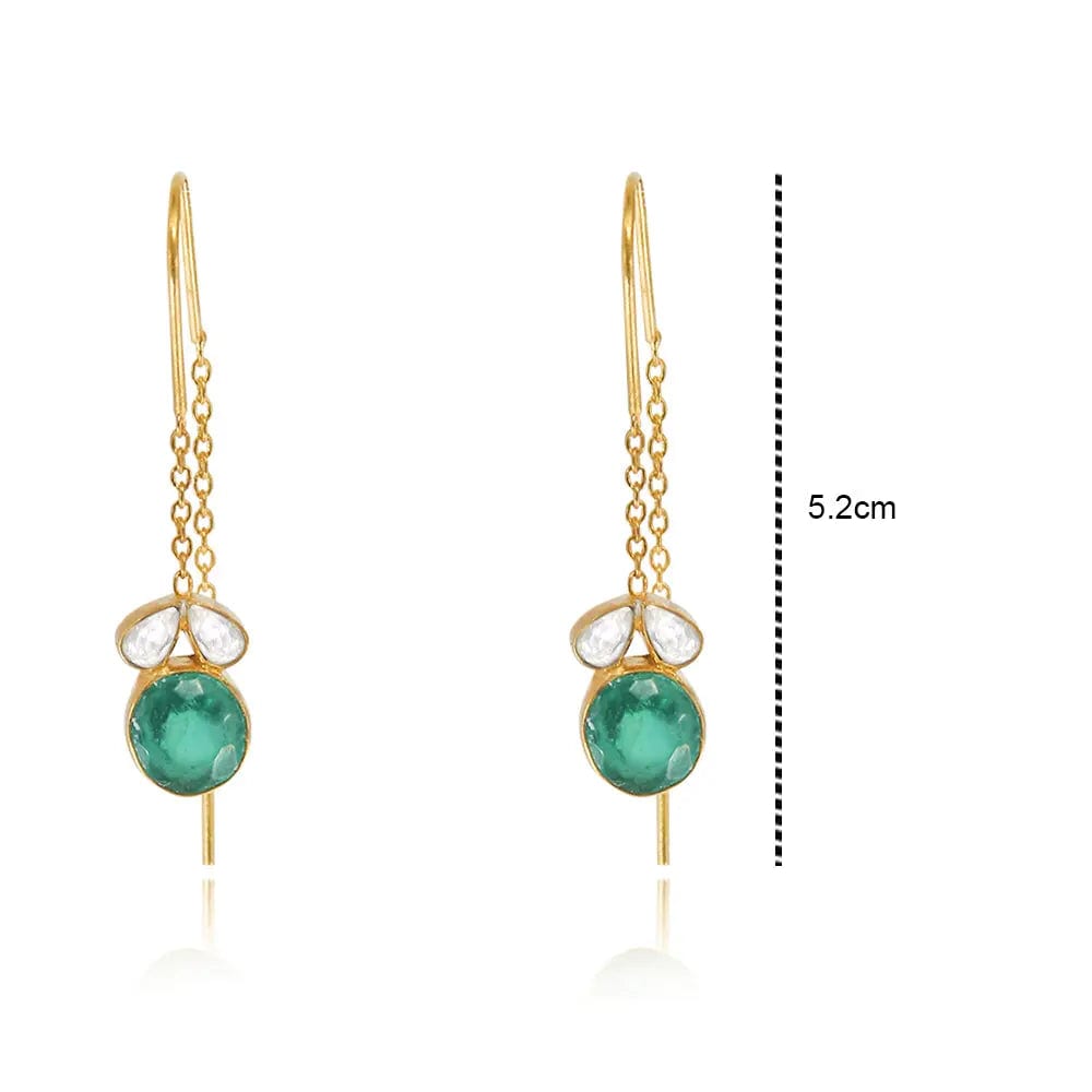 Silver Green Sui Dhaga Earring